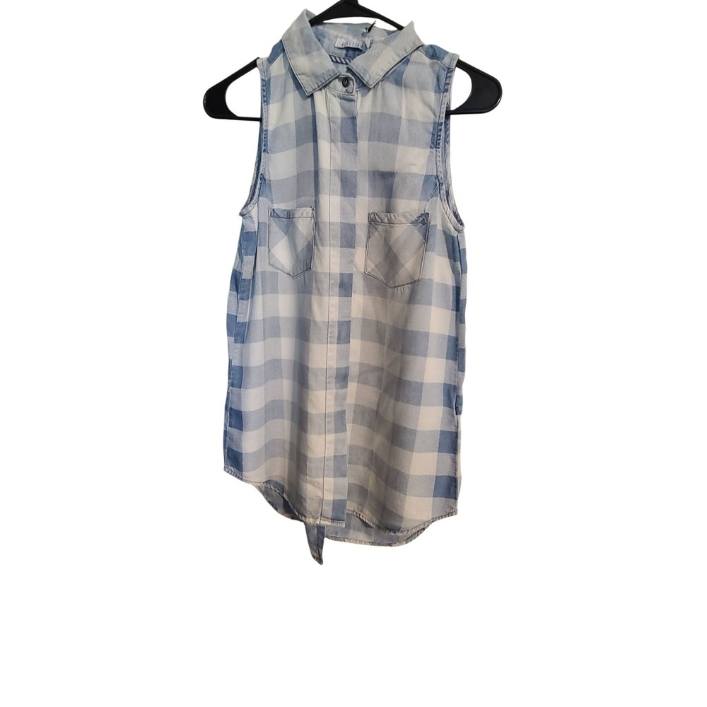 NWT Kenneth Cole Shirt Dress Women Size XS Blue/White Sleeveless Button Casual